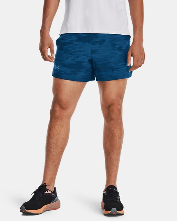 Men's UA Launch 5'' Printed Shorts, Blue, pdpMainDesktop image number 0
